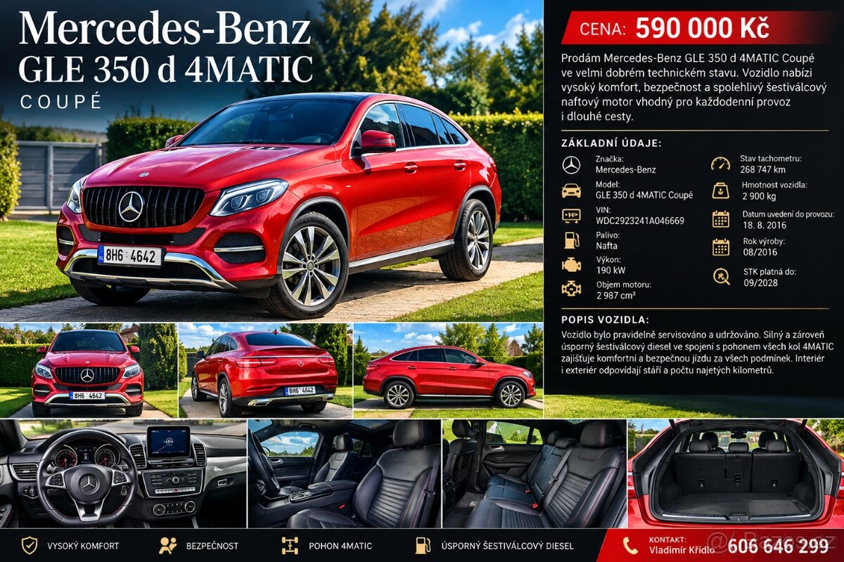 Mercedes-Benz GLE 3,0   350 d 4MATIC Coupé | 190 kW